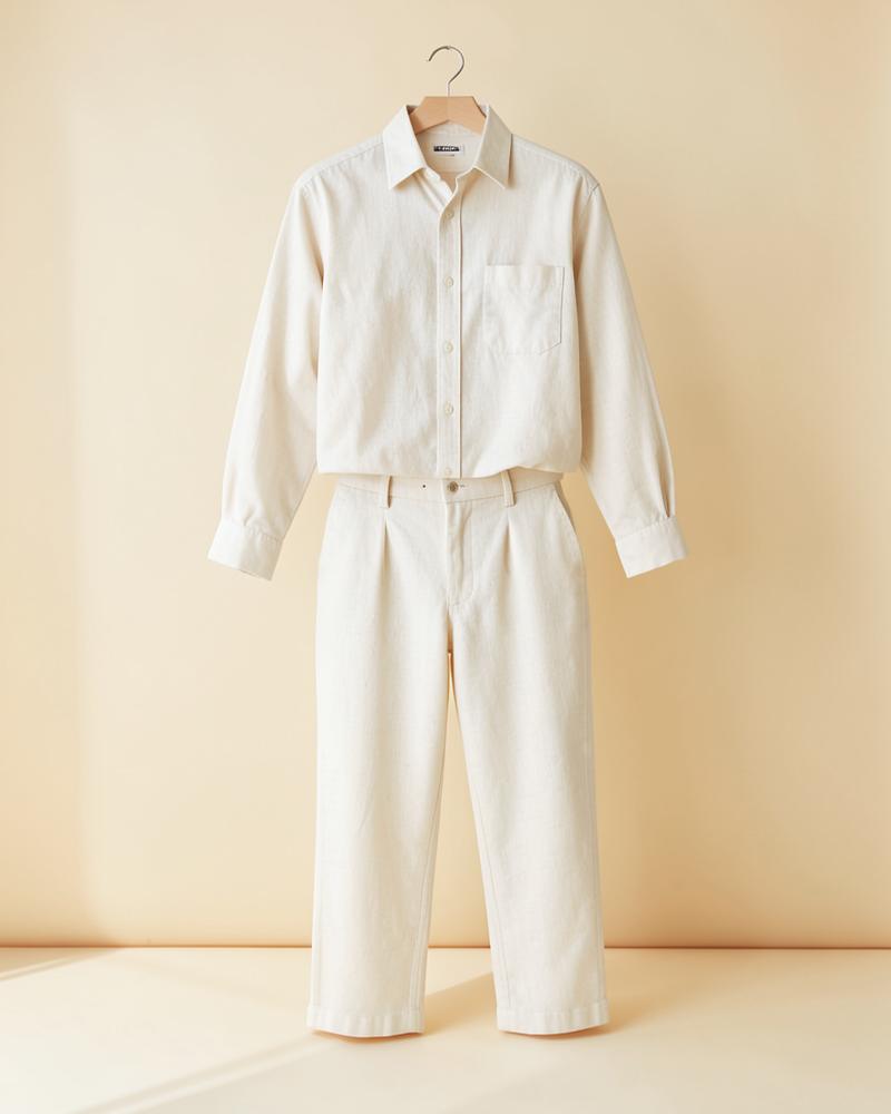 Cream Linen Two-Piece