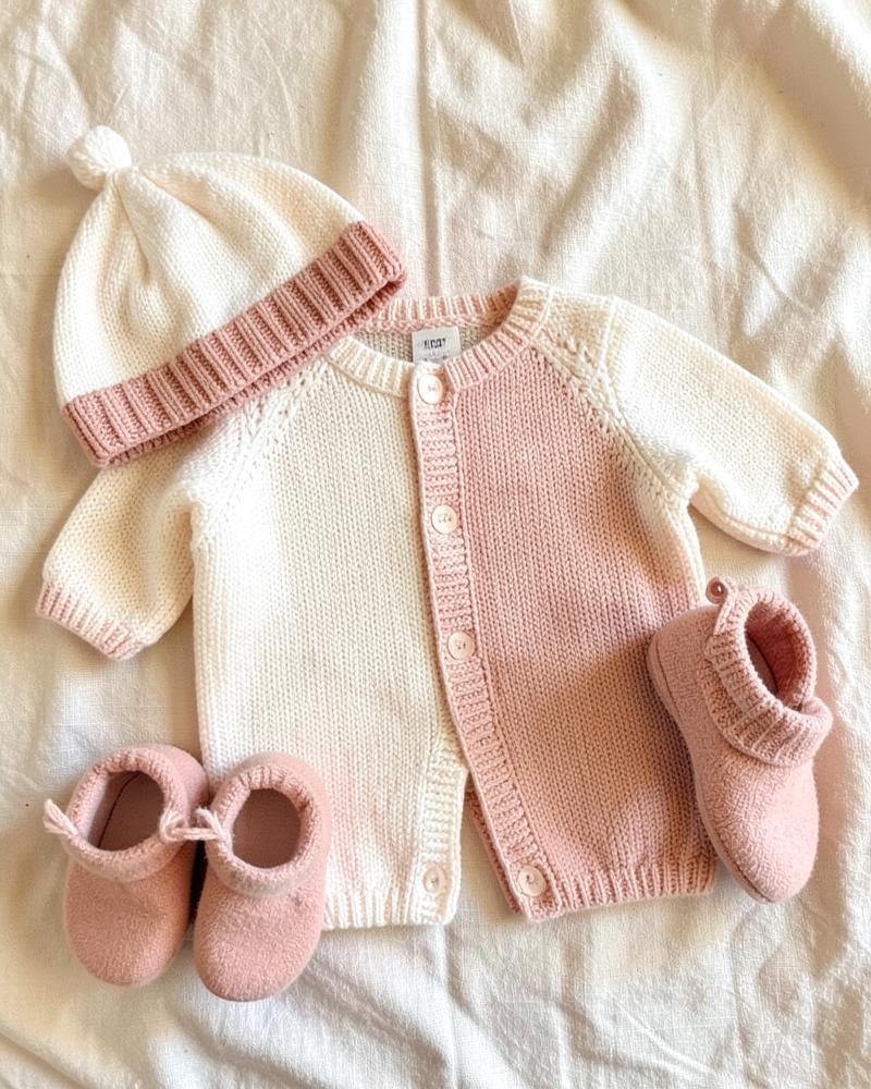 Blush Knit Babygrow Set